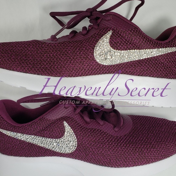 Nike Shoes - Custom Bling Bordeaux Womens Nike Tanjun